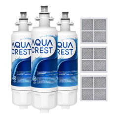 AQUACREST Refrigerator Water Filter and Air Filter, Replacement for LG® LT700P®, Kenmore 9690, 46-9690, ADQ36006102 and LT120F®, 3 Combo