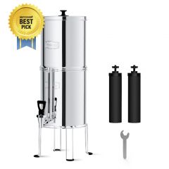 Waterdrop Gravity-fed Water Filter System, Metal Water Level Spigot and Stand, With Stand, WD-TK-S