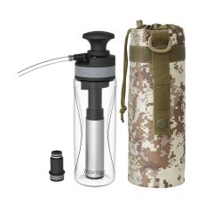 Waterdrop Outdoor Portable Water Filter Pump with Ceramic Filter,Portable Hiking Water Filtration System for Survival, Backpacker, tour and Emergency Preparedness, 25 oz