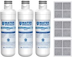 Waterspecialist Refrigerator Water Filter and Air Filter, Replacement for LG LT1000P, LT-1000PC MDJ64844601 and LT120F