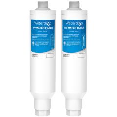 Waterdrop RV Inline Water Filter with Flexible Hose Protector, Campers, Gardening, Boats, RVs KDF Filter,rv water filter