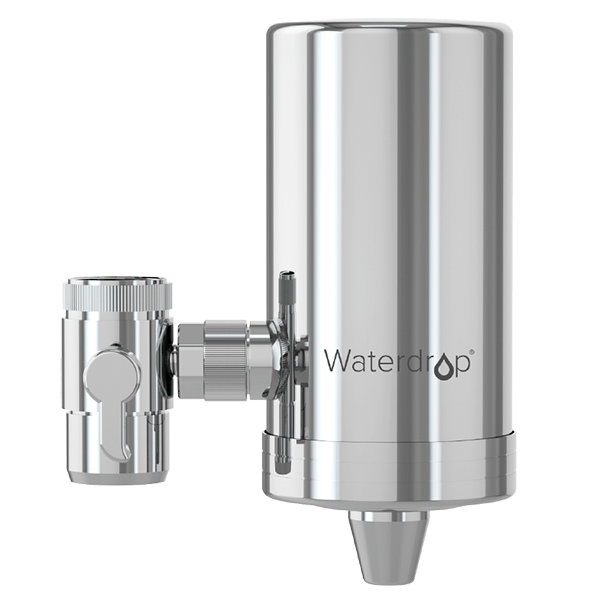 Waterdrop WD-FC-06 Stainless-Steel Faucet Water Filter, Carbon Block Water Filtration System, Tap Water Filter, Reduces Chlorine