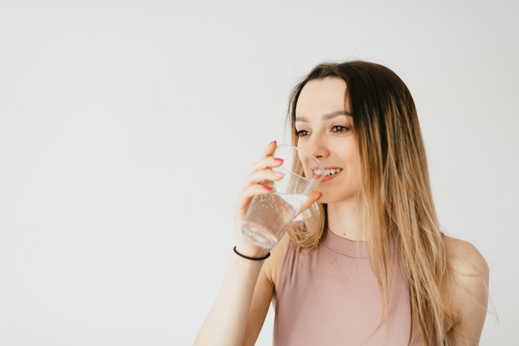 a girl drinking water