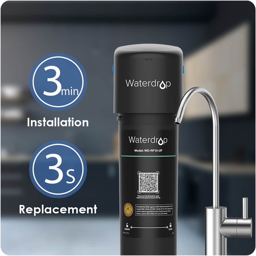 Waterdrop 15UB-UF Under Sink Water Filter System, 0.01 Micron